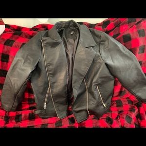 Black faux leather jacket